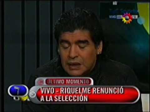 riquelme enojado con maradona renuncia a la seleccion