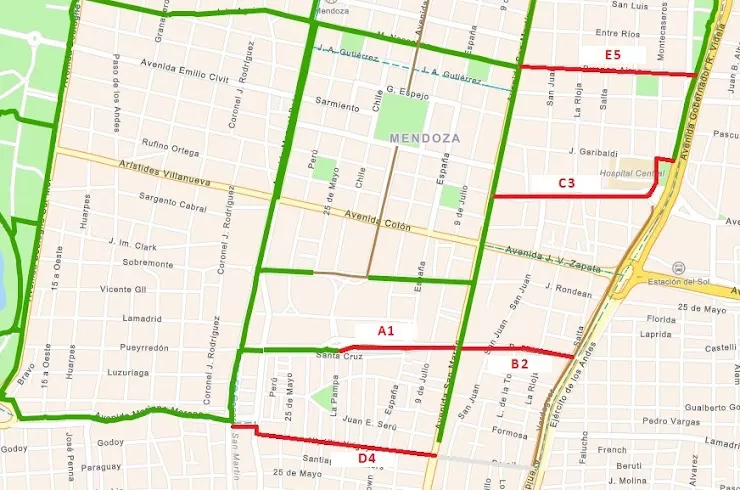 Mapa de opciones Ciclovias 1