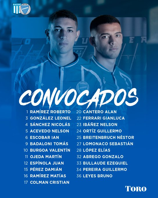 Tomba, convocados ante Racing