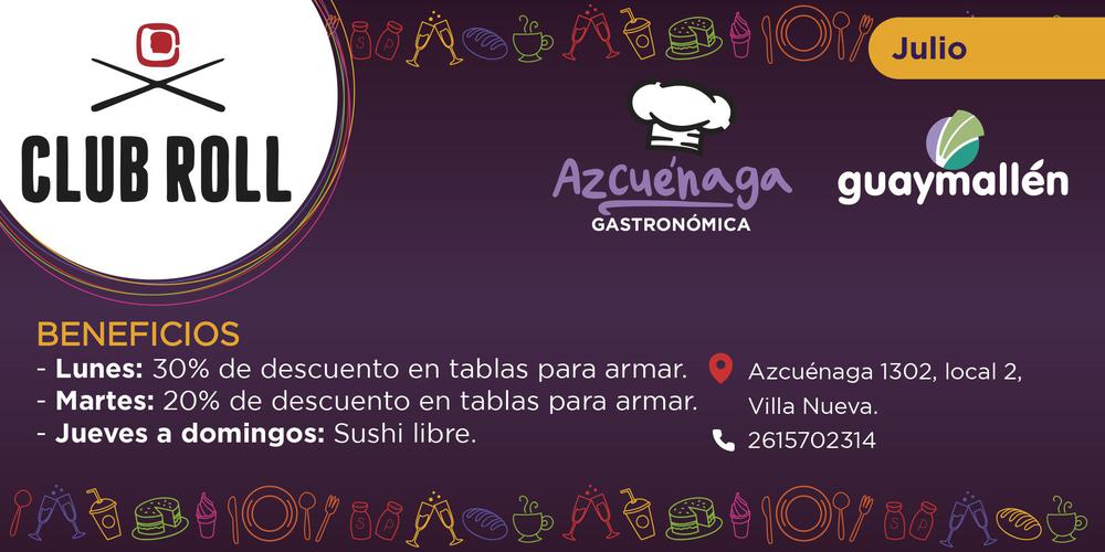 Azcuénaga gastronómica- CLUB ROLL julio