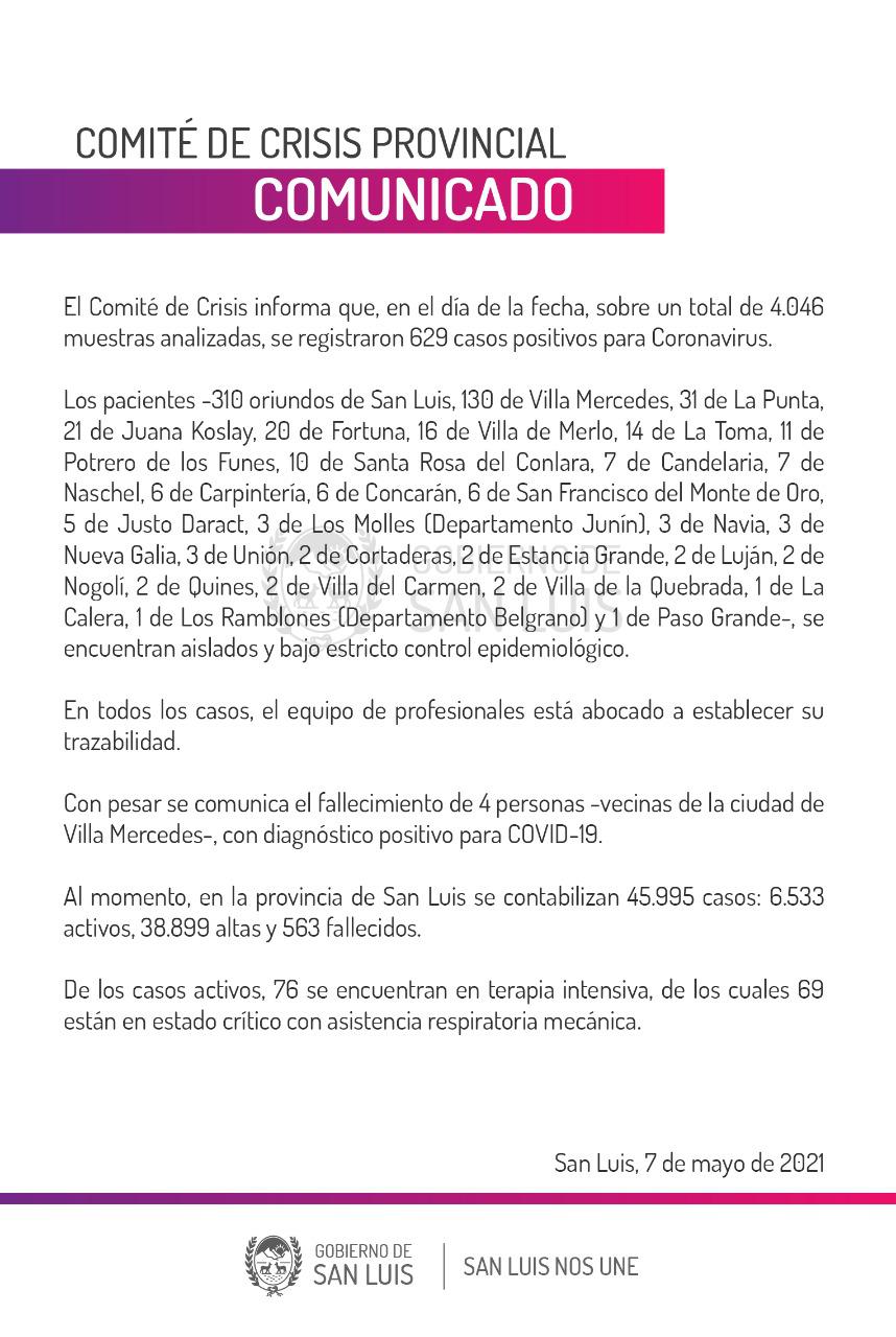 parte San Luis Covid-19