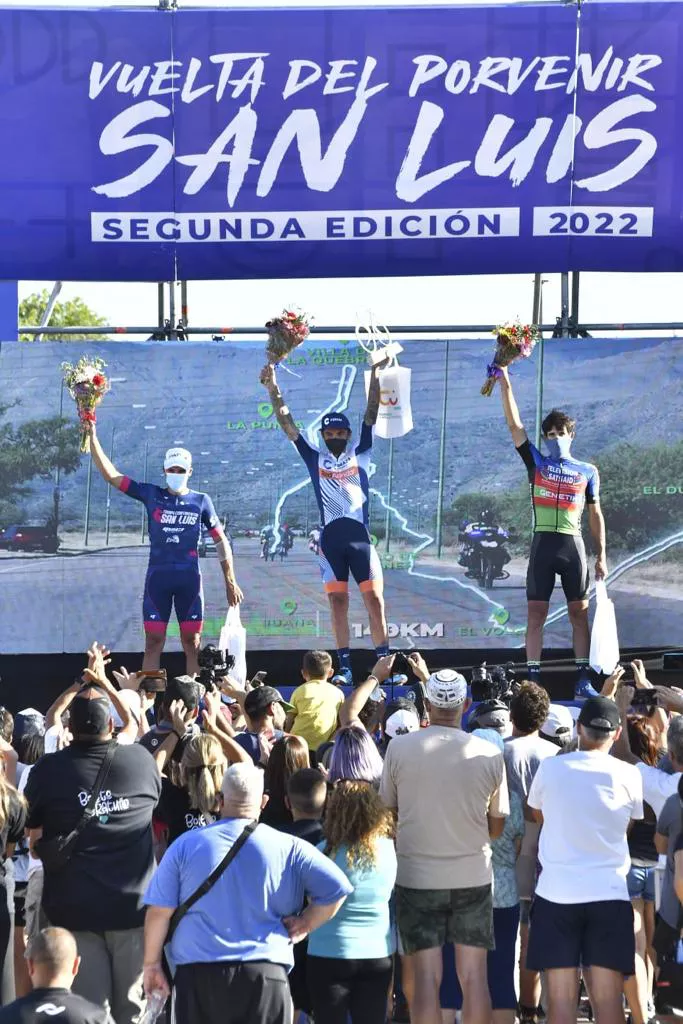 Ciclismo, podio primera etapa, Vuelta del Porvenir