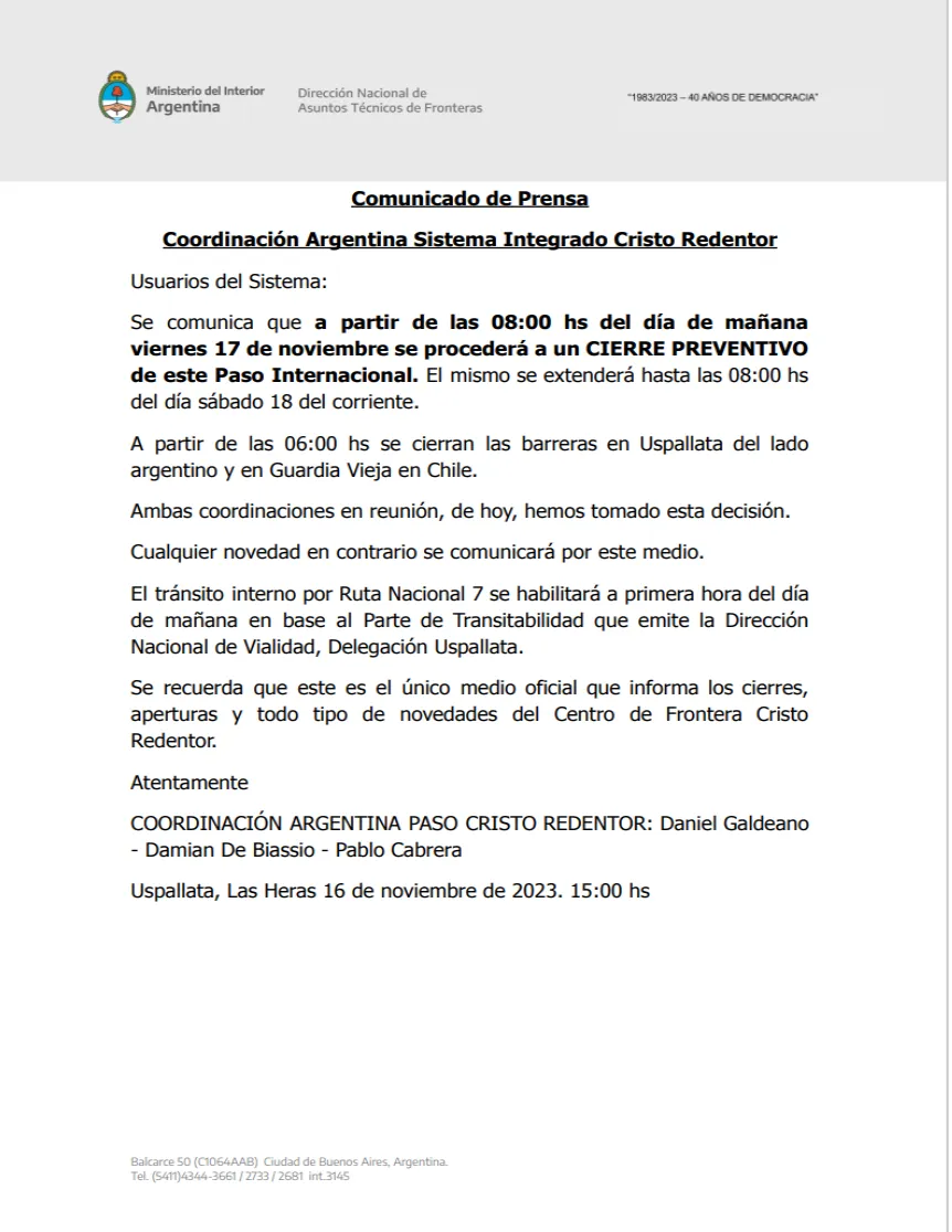 cierre cristo redentor