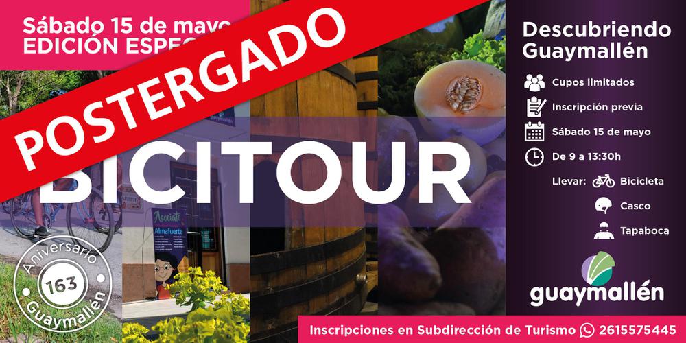 Bicitour postergado (placa)