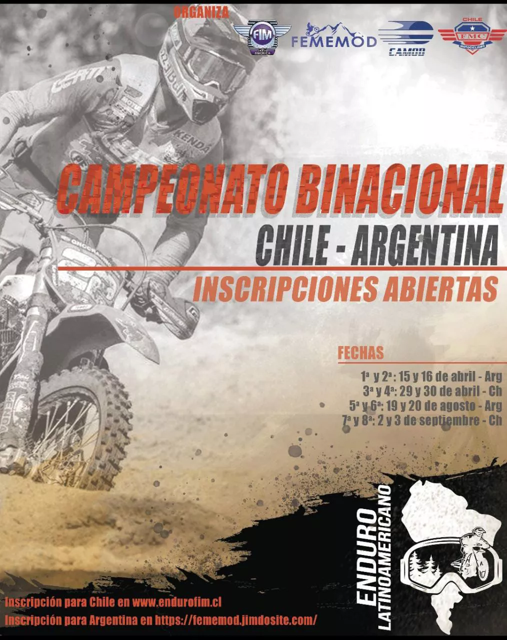 Enduro, Afiche Binacional