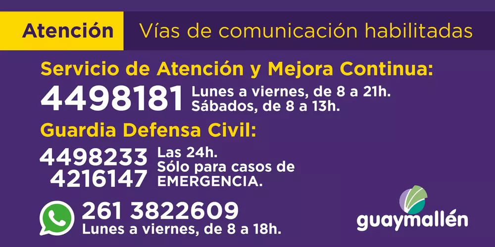 Vías de comunicación habilitadas