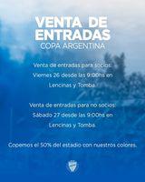 Copa Argentina, venta de entradas