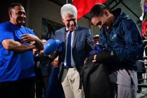 San Luis, Poggi visitó gimnasio box