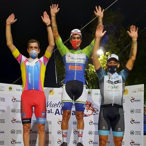 Podio primera etapa Vuelta a General Alvear