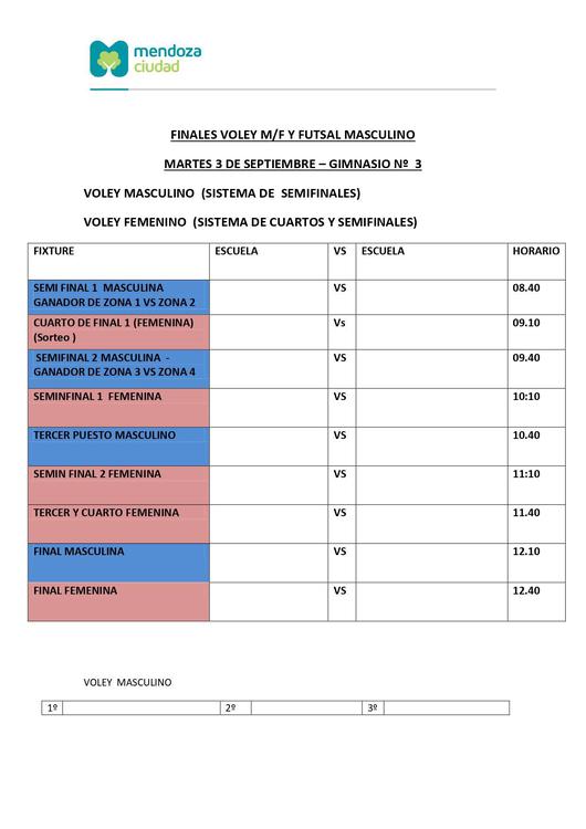 Juegos Intercolegiales, vóley