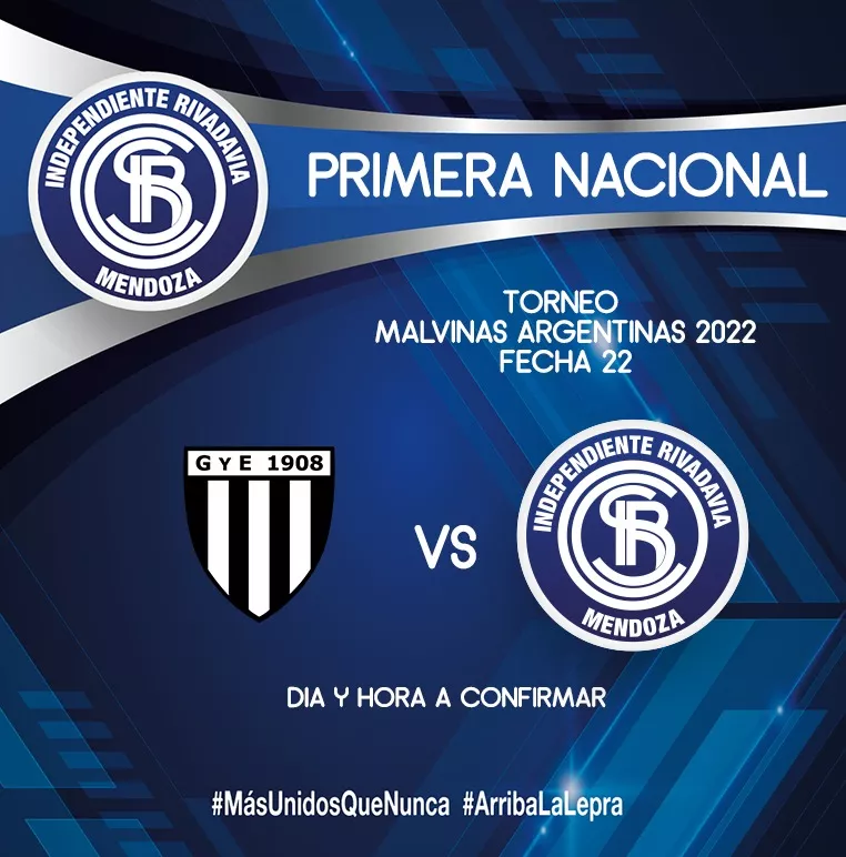 Primera Nacional 2022, fixture Independiente Rivadavia