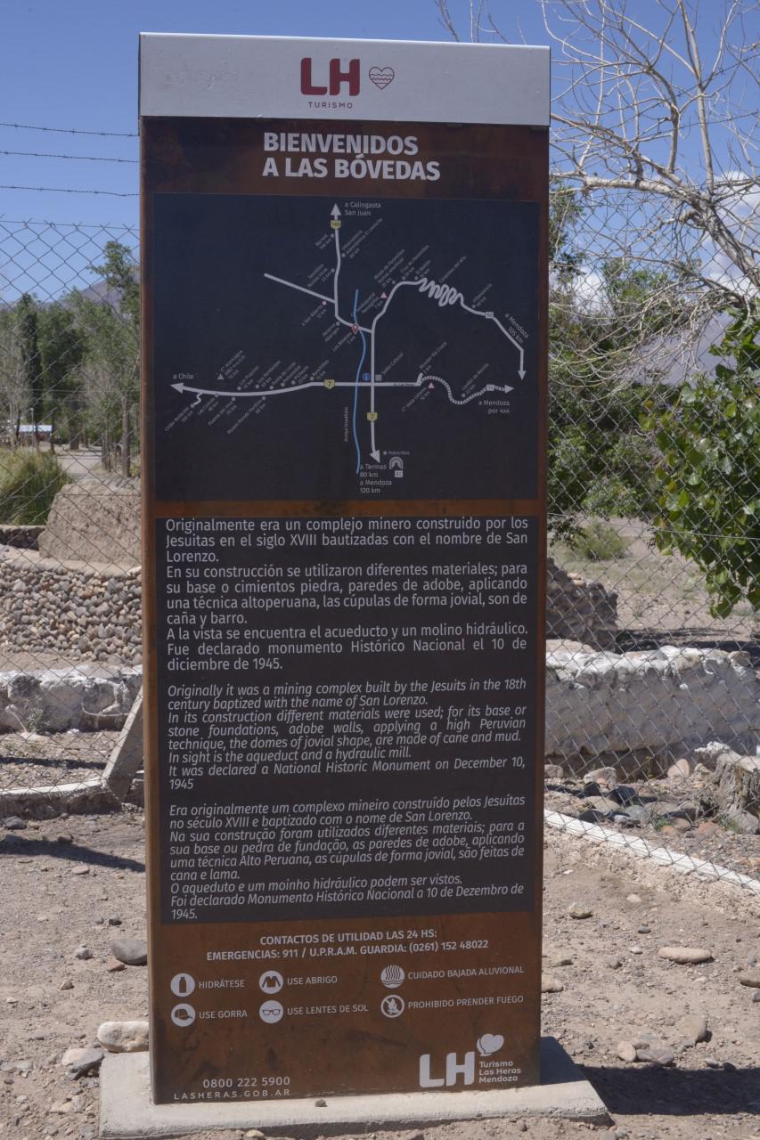 Las Heras, nueva cartelería turística en Uspallata