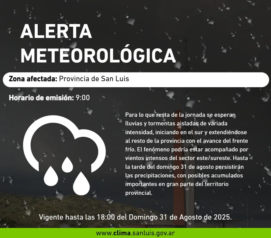 alerta meteorológica San Luis 