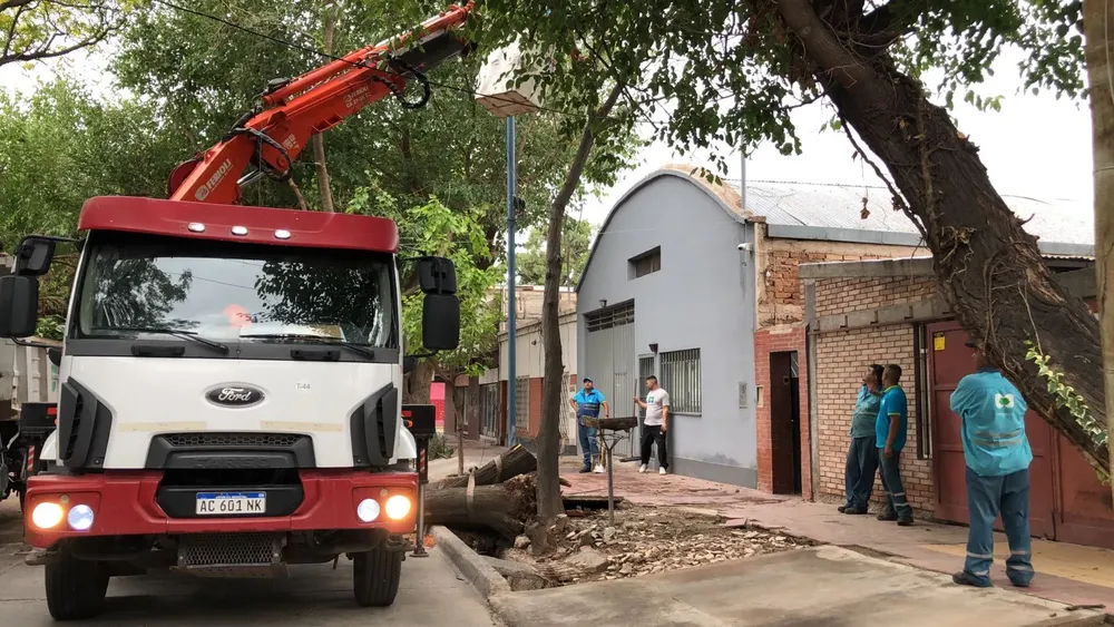 municipales trabajando tormenta