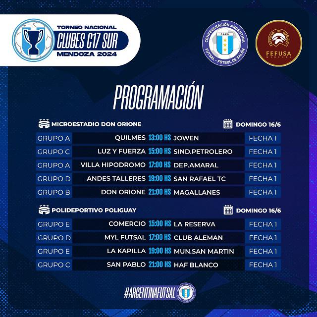 Futbol de salón, Argentino, fixture
