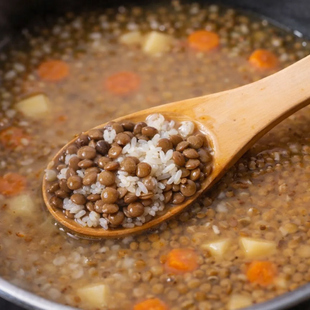 lentejas y arroz