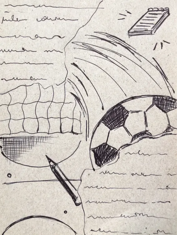 Dibujo fantasías futboleras infantiles