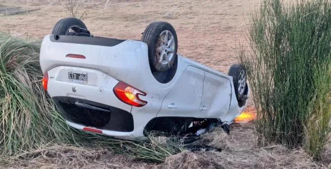 Accidente, Martin Luciano volcó con su auto
