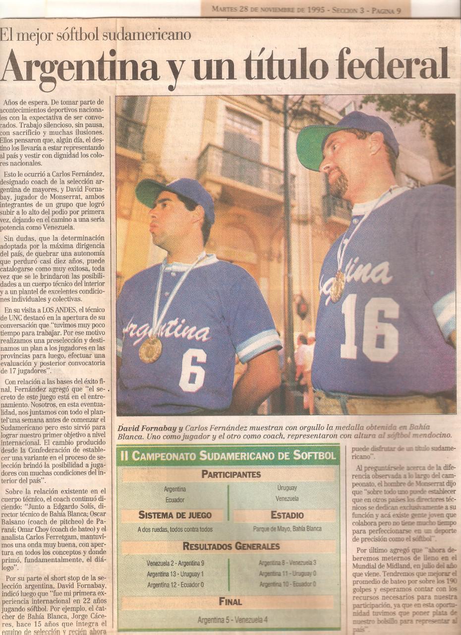 Softbol, diamante municipal de Godoy Cruz