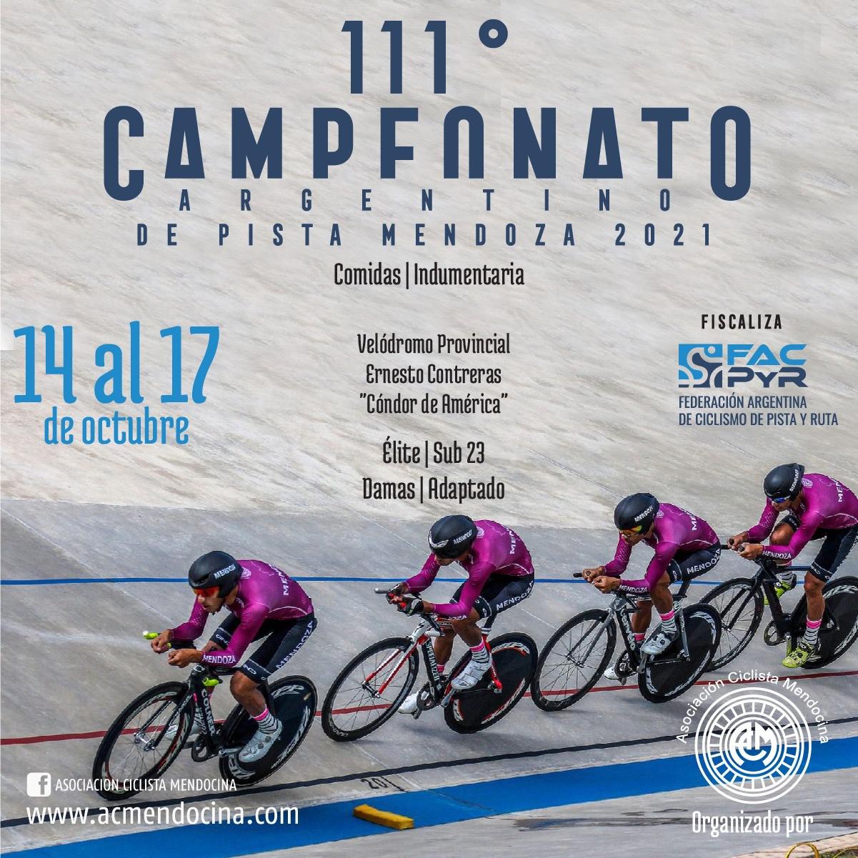 Ciclismo, Campeonato Argentino, Pista 2021