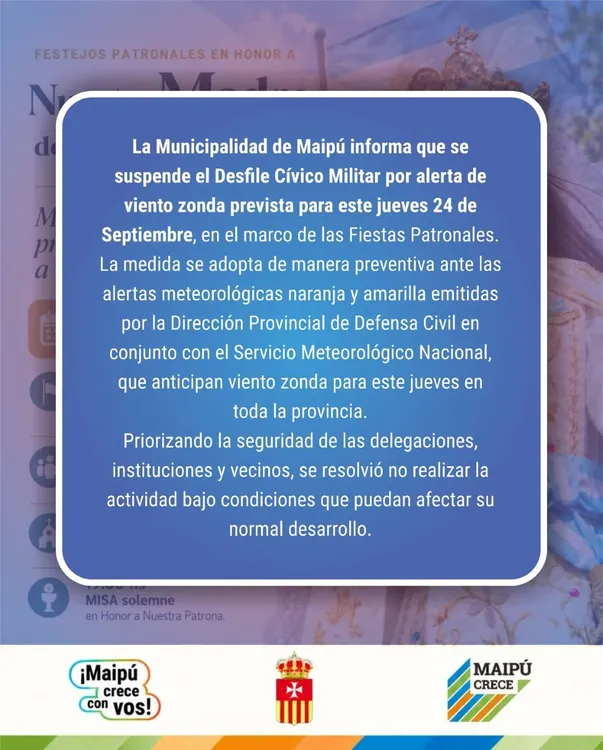 Supensión Desfile Cívico Militar maipu