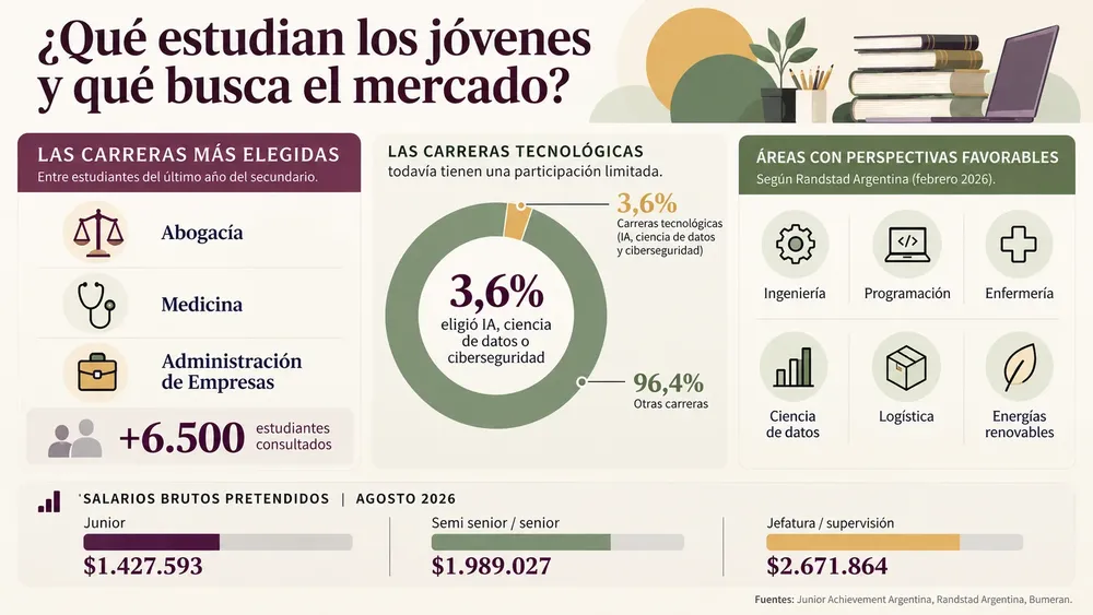 Infografía sobre estudios y empleo