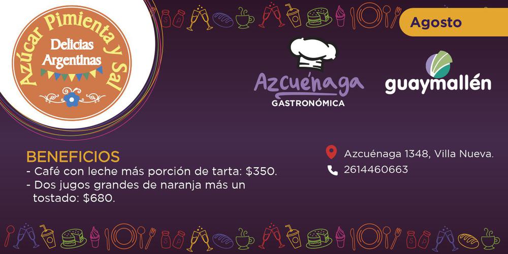 Azcuénaga- AZÚCAR, PIM Y SAL (agosto)