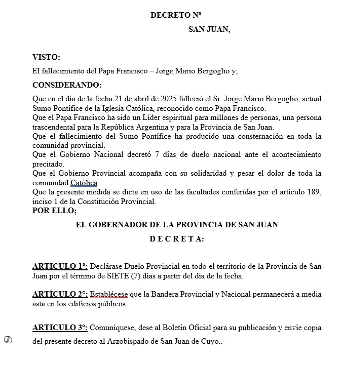 decreto san juan
