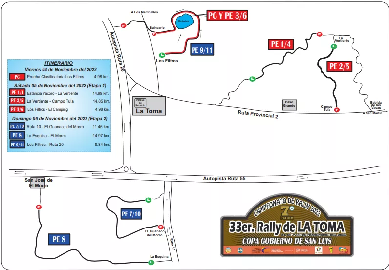 Rally, itinerario 7ma fecha del Provincial