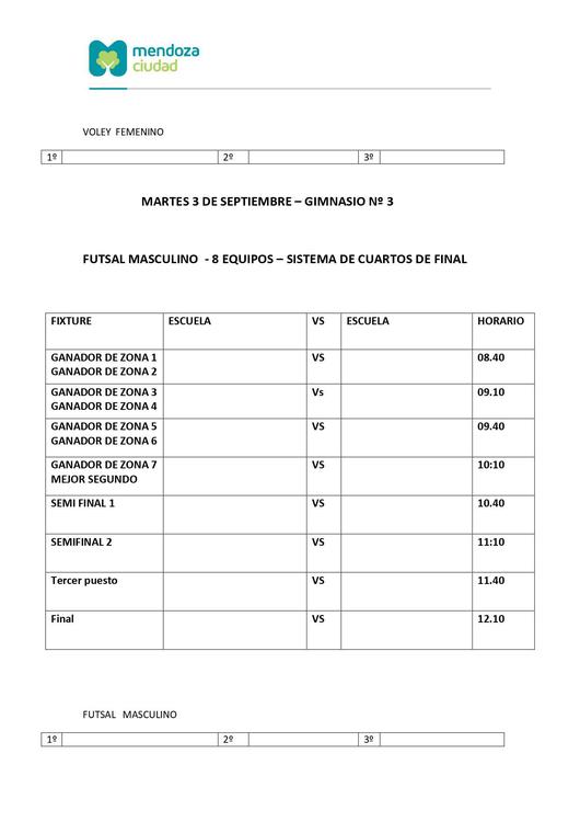 Juegos Intercolegiales, futsal