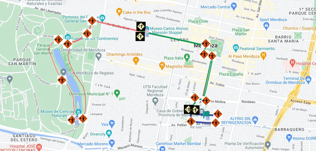 Maratón nocturna, recorrido